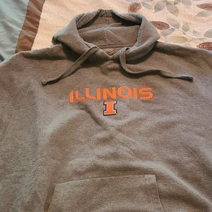 Light gray Illinois hooded sweatshirt